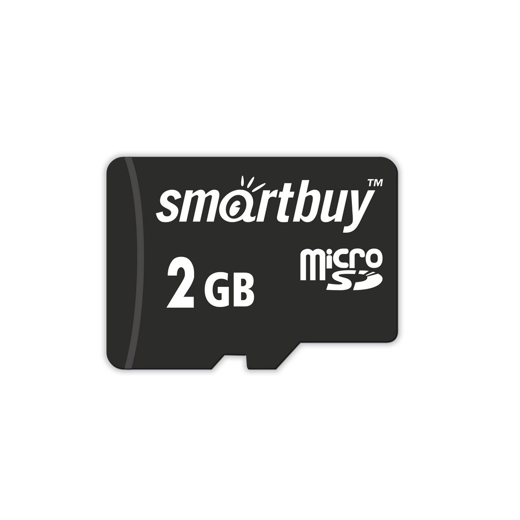 Карта памяти MicroSD 2GB SMARTBUY Class 4, SD адаптер, цвет черный