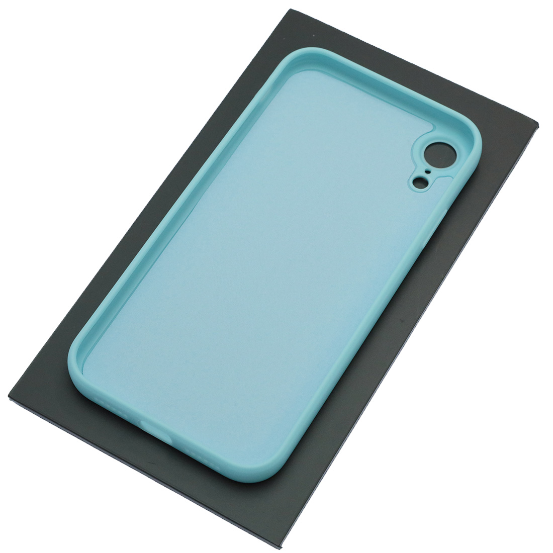 Чехол накладка для APPLE iPhone XR, силикон, бархат, цвет светло голубой