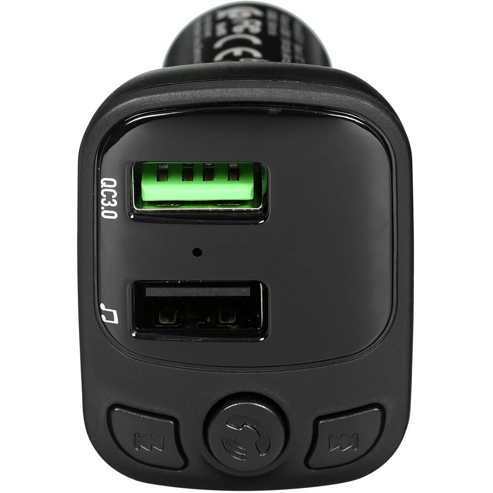 АЗУ (Автомобильное зарядное устройство) BOROFONE BC41 с FM трансмиттером, Bluetooth, 2 USB, QC3.0 18W, цвет черный