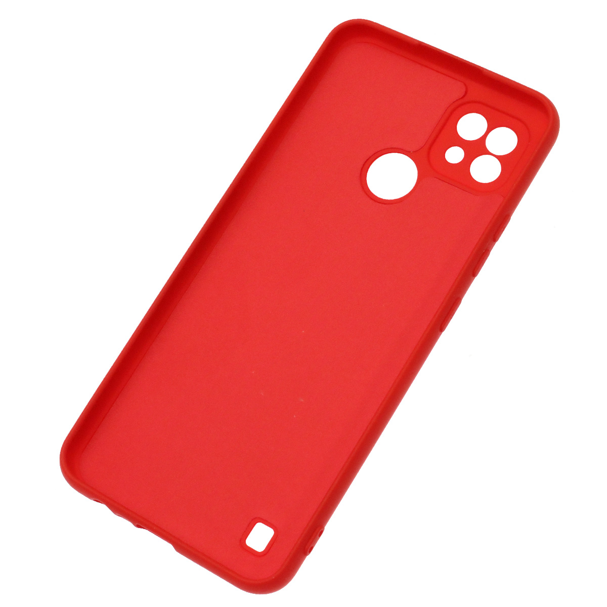 Чехол накладка NANO для Realme C21, силикон, бархат, цвет красный
