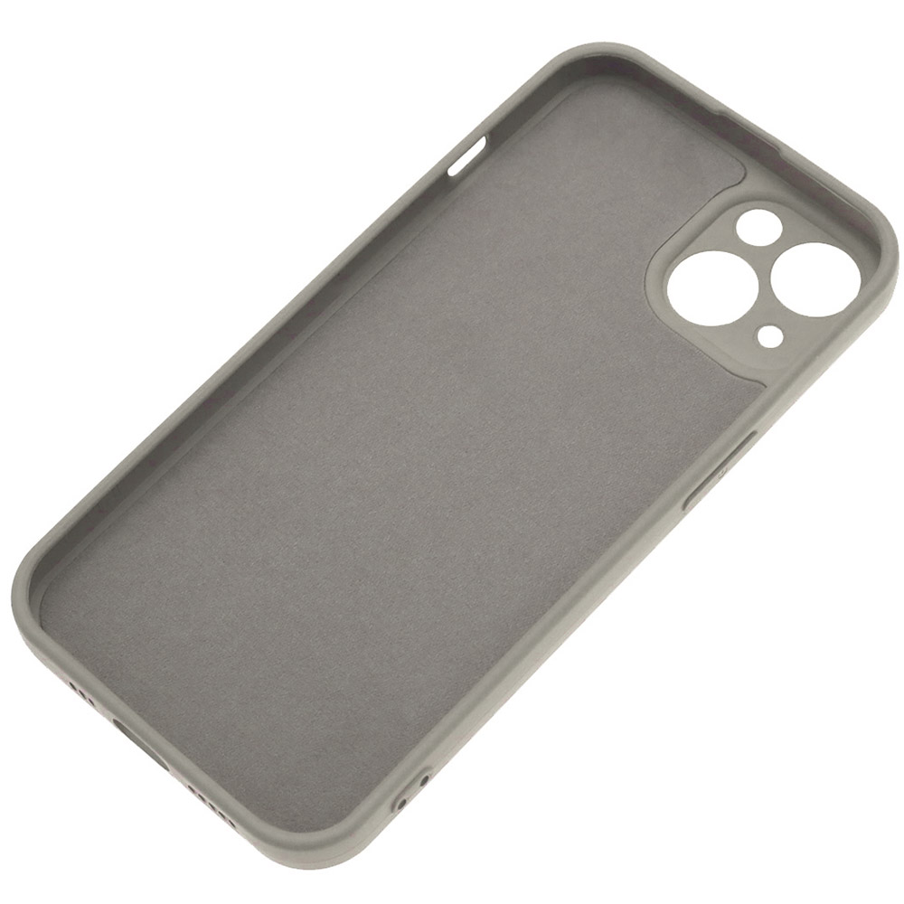 Чехол накладка Silicone Case для APPLE iPhone 13, защита камеры, силикон, бархат, цвет светло серый