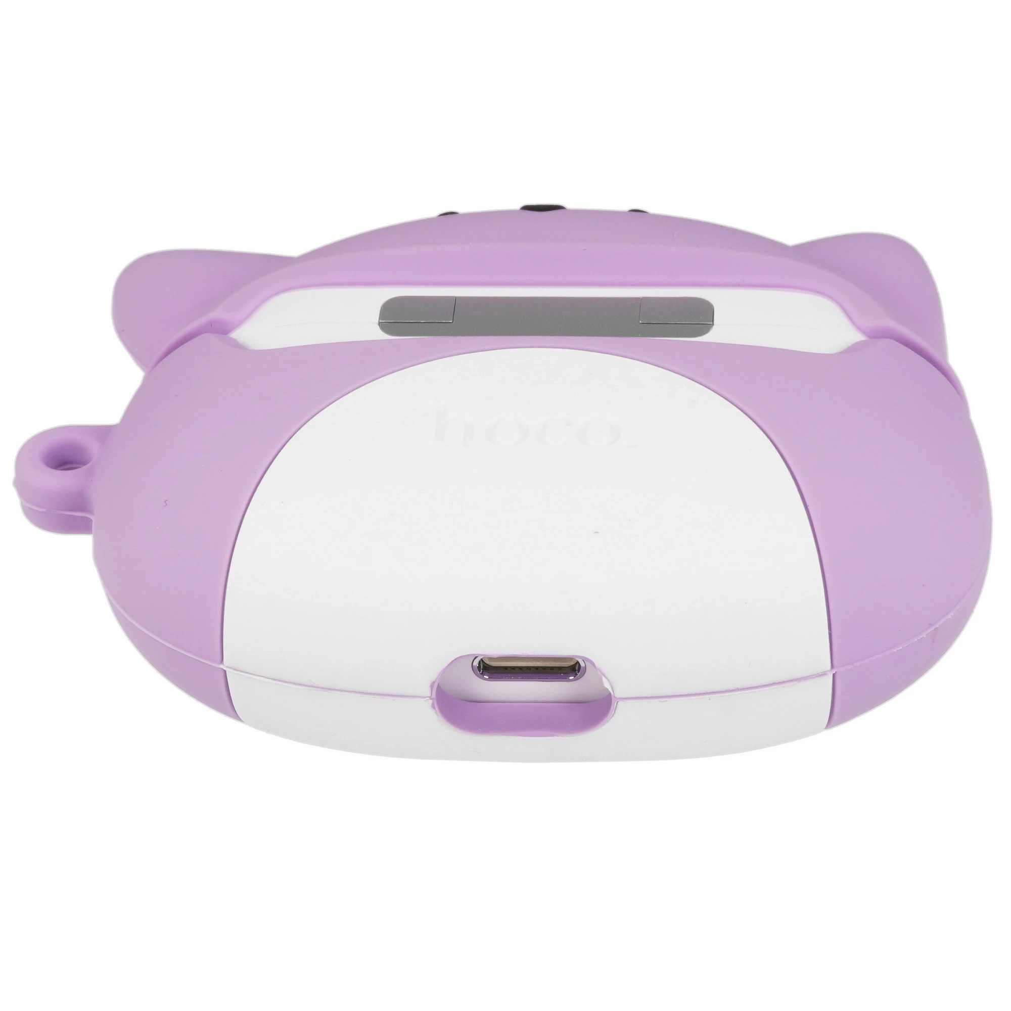 Гарнитура (наушники с микрофоном) беспроводная TWS HEADSET, HOCO EW48 Purple Cat, с силиконовым футляром сиреневый кот