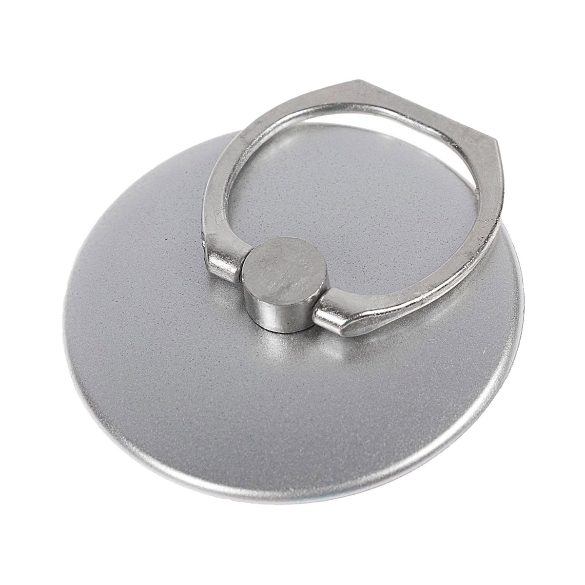 Кольцо держатель, подставка для смартфона, металл, круглая основа, цвет серебристый.