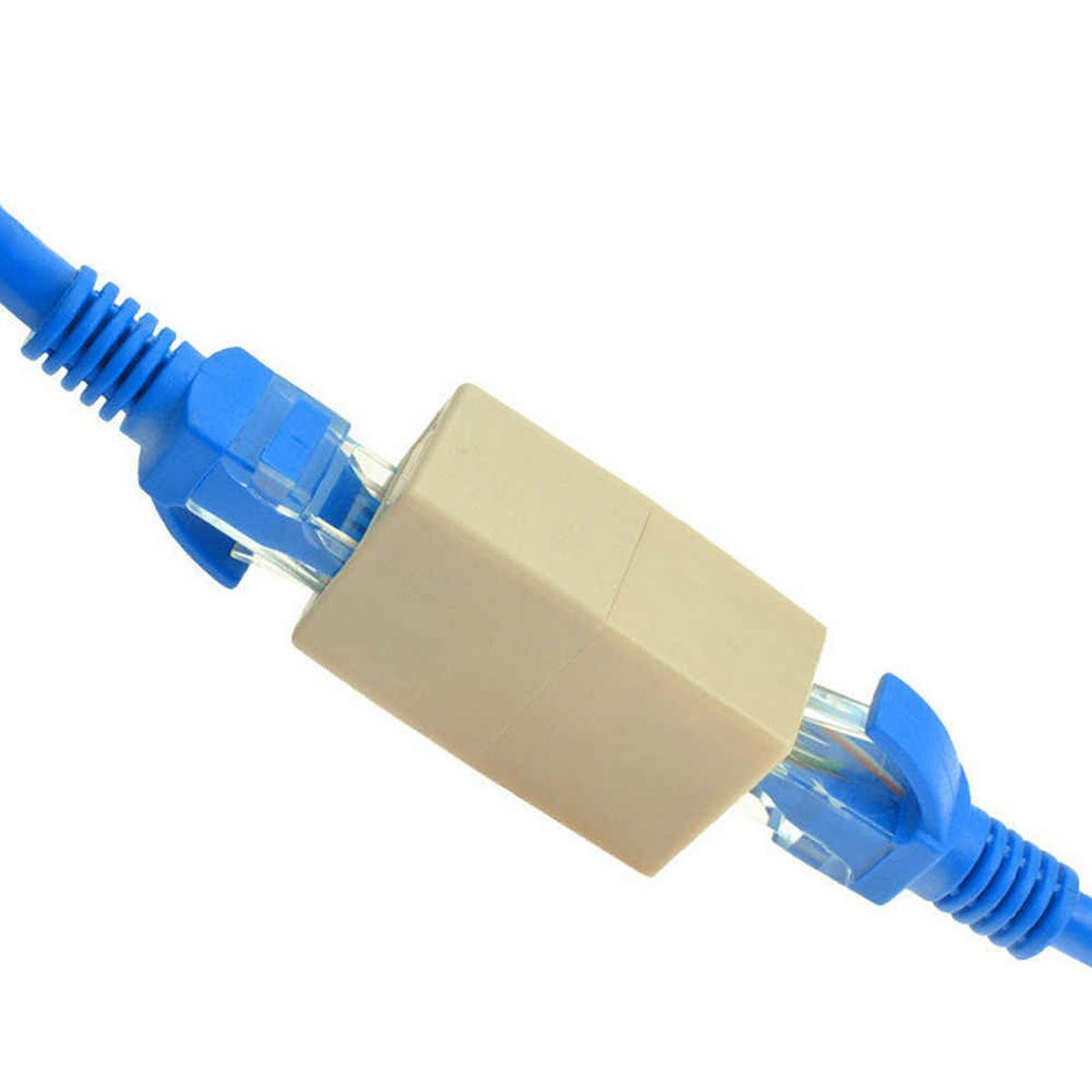 Проходной адаптер, розетка RJ45 гнездо-гнездо для соединения двух сетевых патч-кордов, цвет белый
