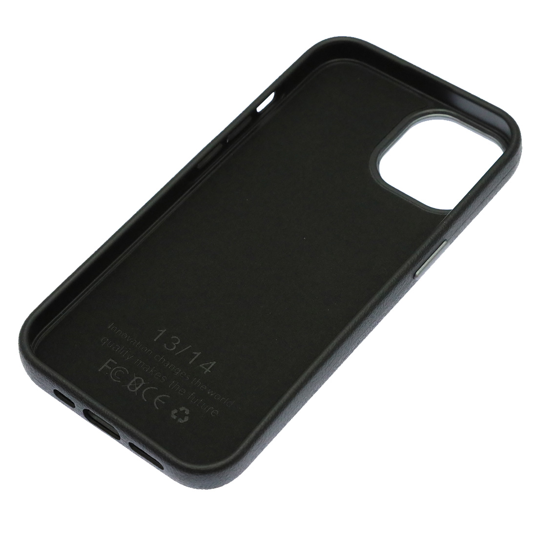 Чехол накладка VICTORIA для APPLE iPhone 13, iPhone 14, силикон, пластик, текстура кожи, бархат, цвет черный
