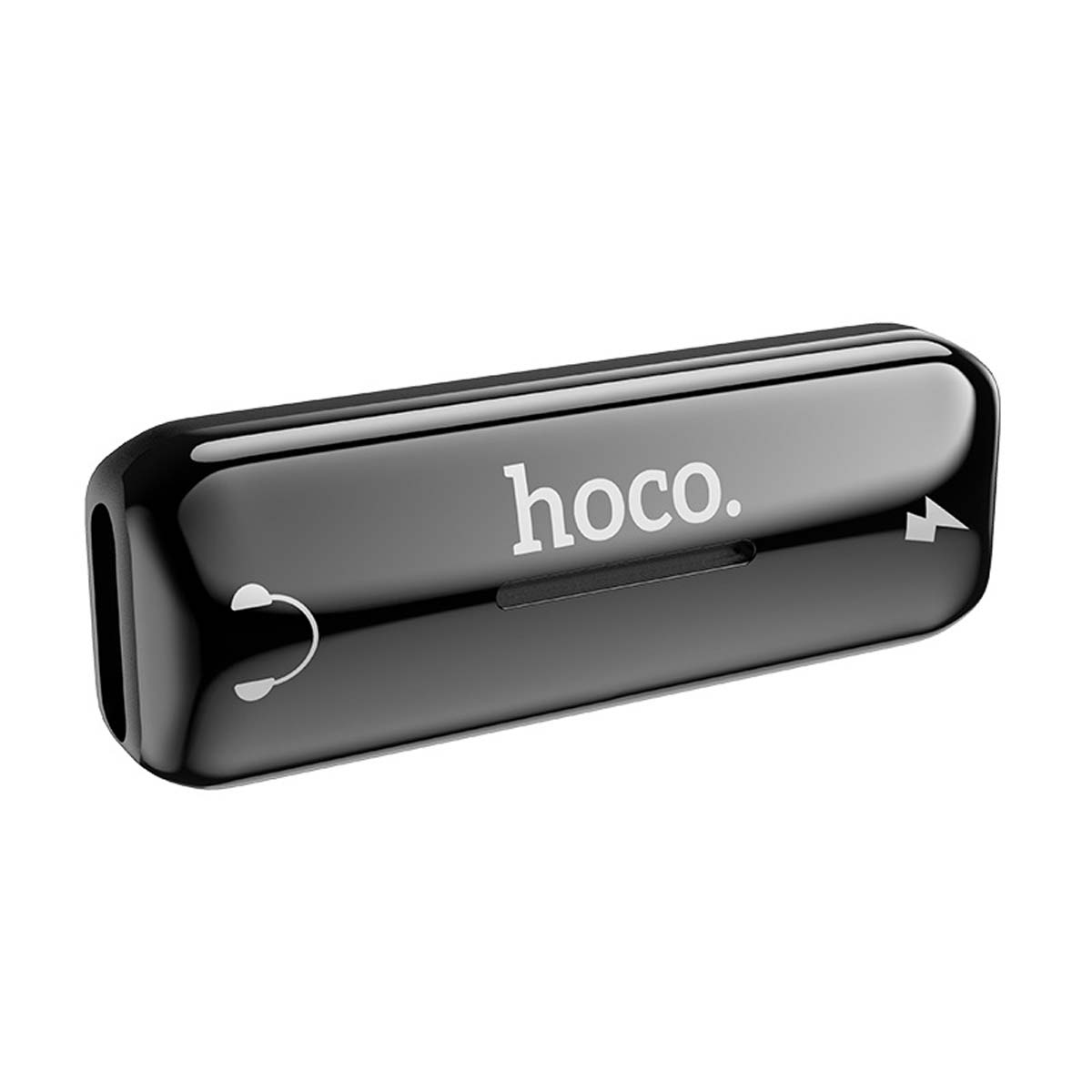 Цифровой аудио конвертер, переходник, HOCO LS27 APPLE Lightning 8 pin на 2 APPLE Lightning 8 pin, цвет черно серый