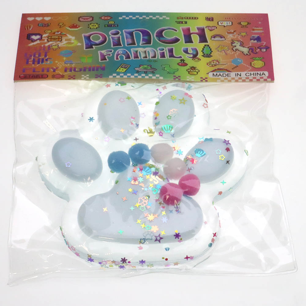 Жмякалка кошачья лапка (огромная), цвет прозрачно бледно голубой