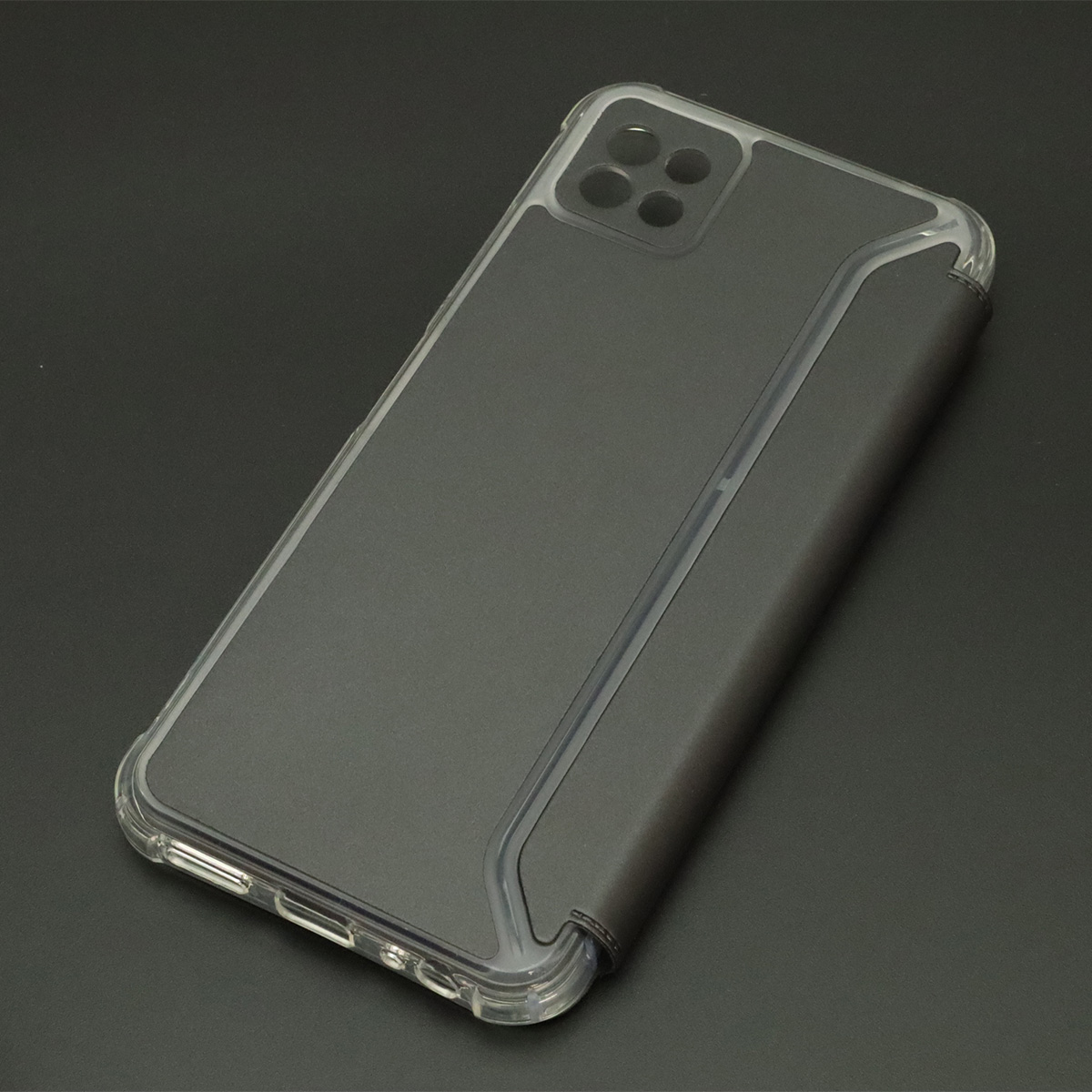 Чехол книжка для SAMSUNG Galaxy A22s 5G (SM-A226B), экокожа, визитница, цвет черный