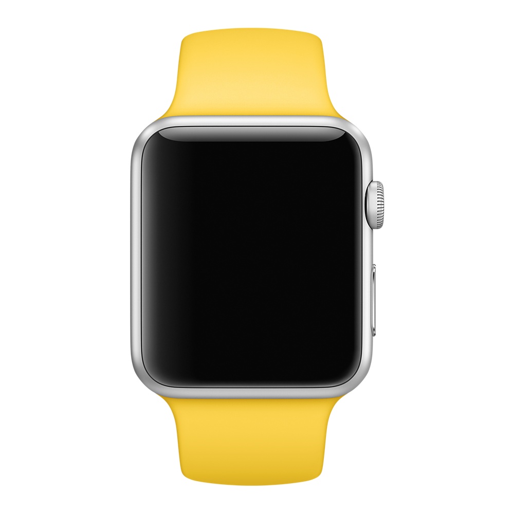 Ремешок для Apple Watch спортивный "Sport", размер 38-40 mm, цвет рапсово-желтый.