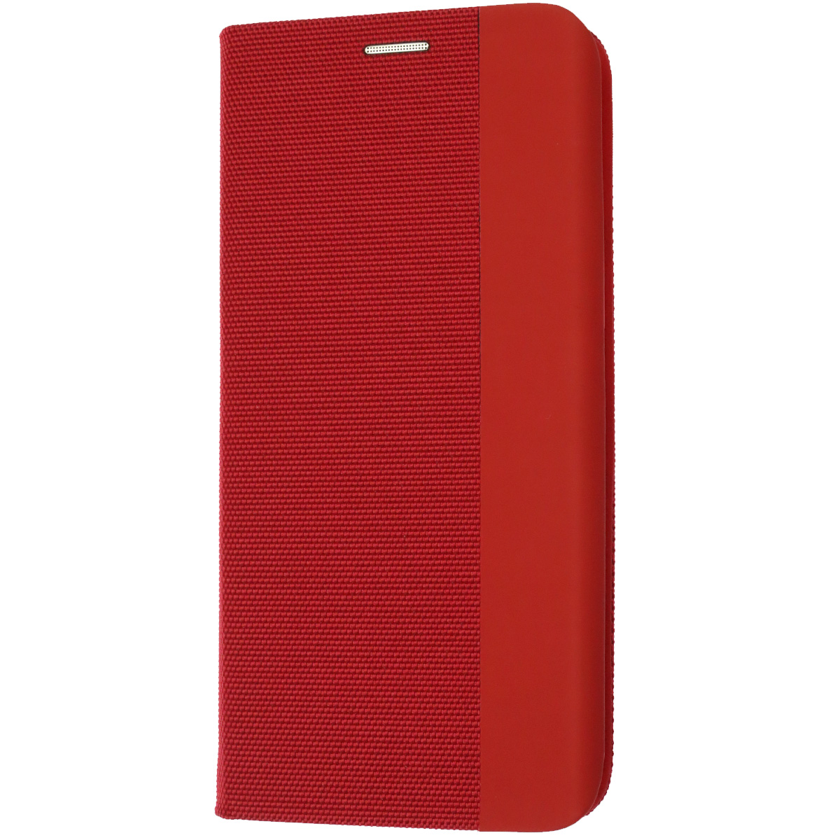 Чехол книжка MESH для APPLE iPhone 12 Pro Max (6.7), текстиль, силикон, бархат, визитница, цвет красный