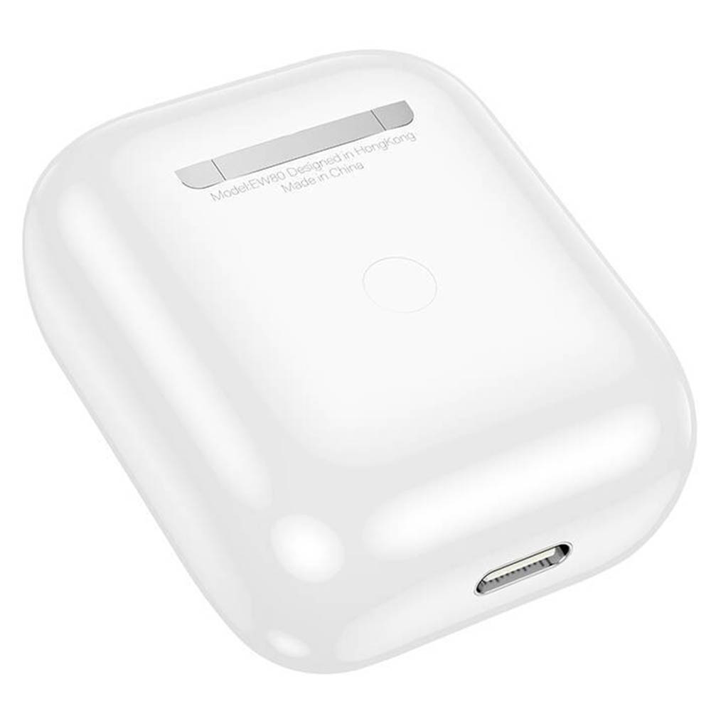 Гарнитура (наушники с микрофоном) беспроводная, HOCO EW80, сенсорный дисплей, цвет белый