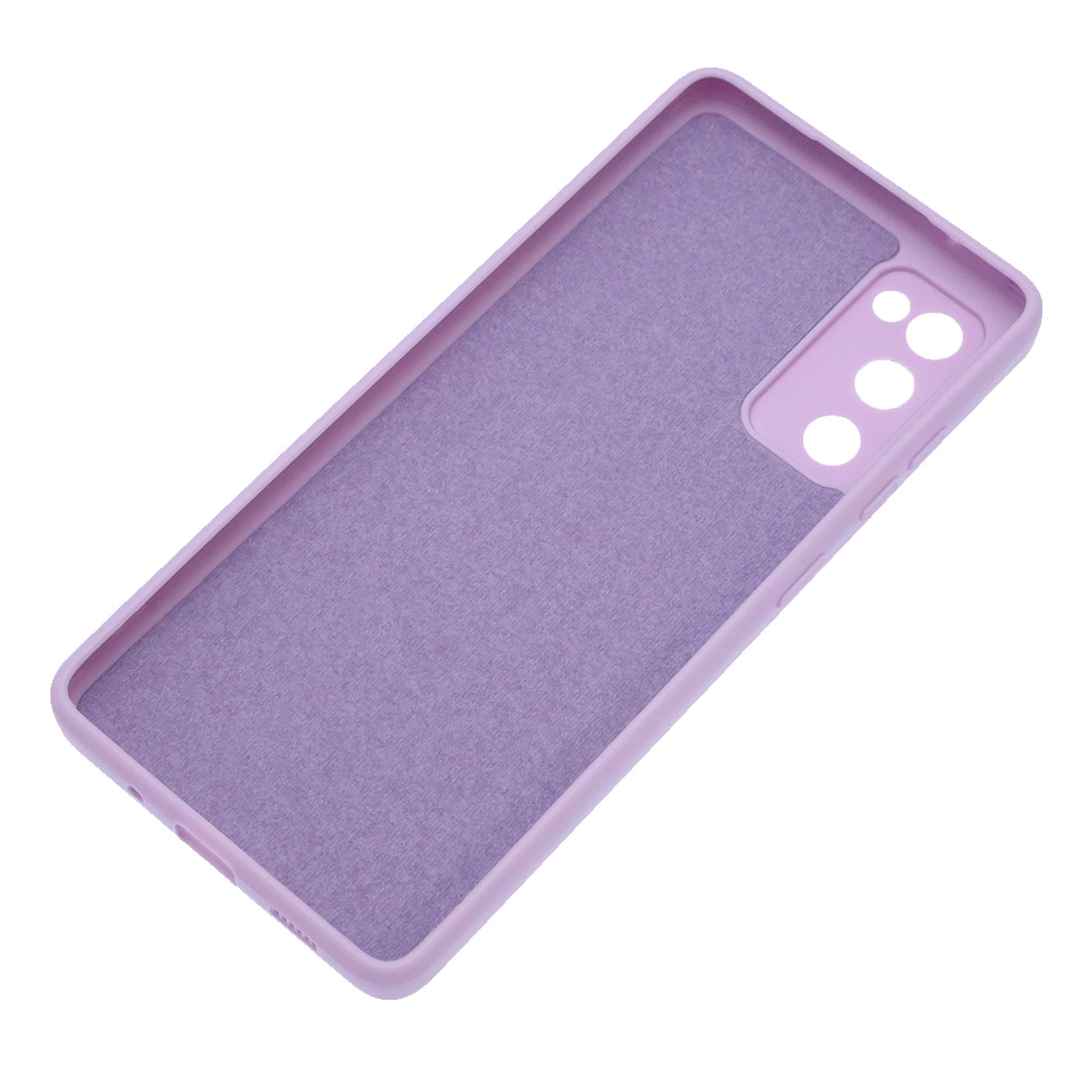 Чехол накладка для SAMSUNG Galaxy S20 FE, силикон, бархат, цвет сиреневый