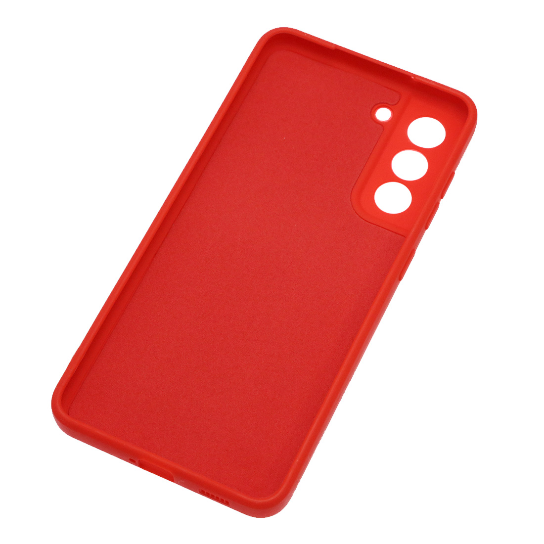 Чехол накладка для SAMSUNG Galaxy S21 FE, силикон, бархат, цвет красный