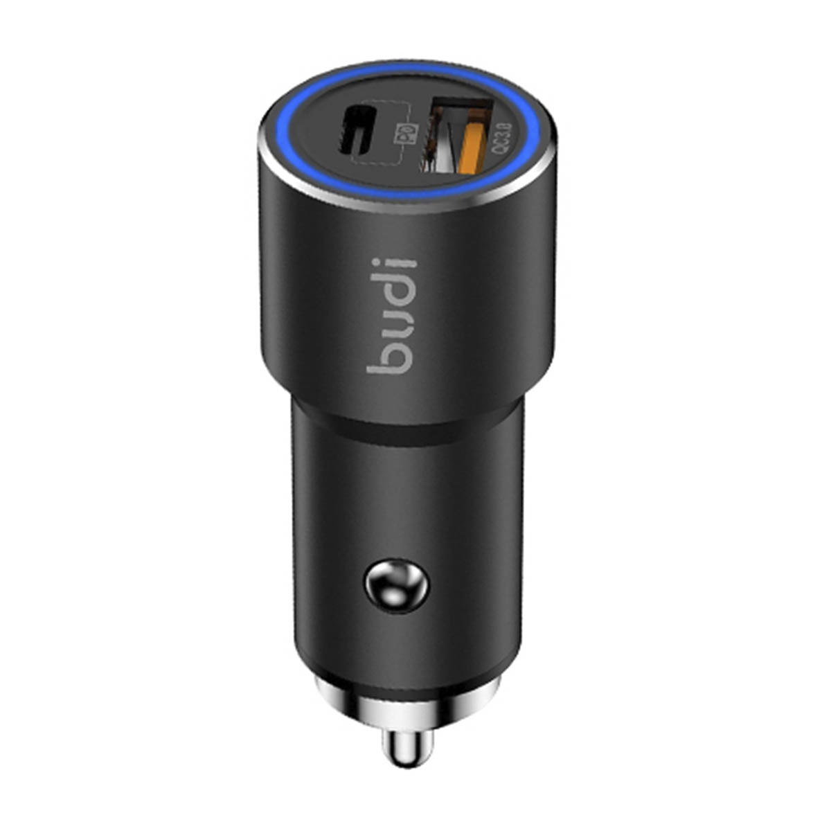 АЗУ (Автомобильное зарядное устройство) BUDI, 38W, 1 USB, USB Type C, цвет черный