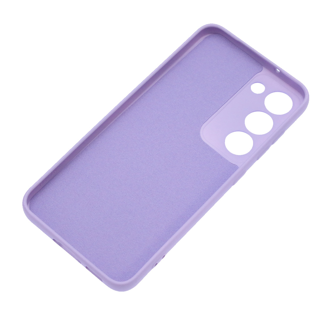 Чехол накладка Silicon Cover для SAMSUNG Galaxy S23, защита камеры, силикон, бархат, цвет сиреневый