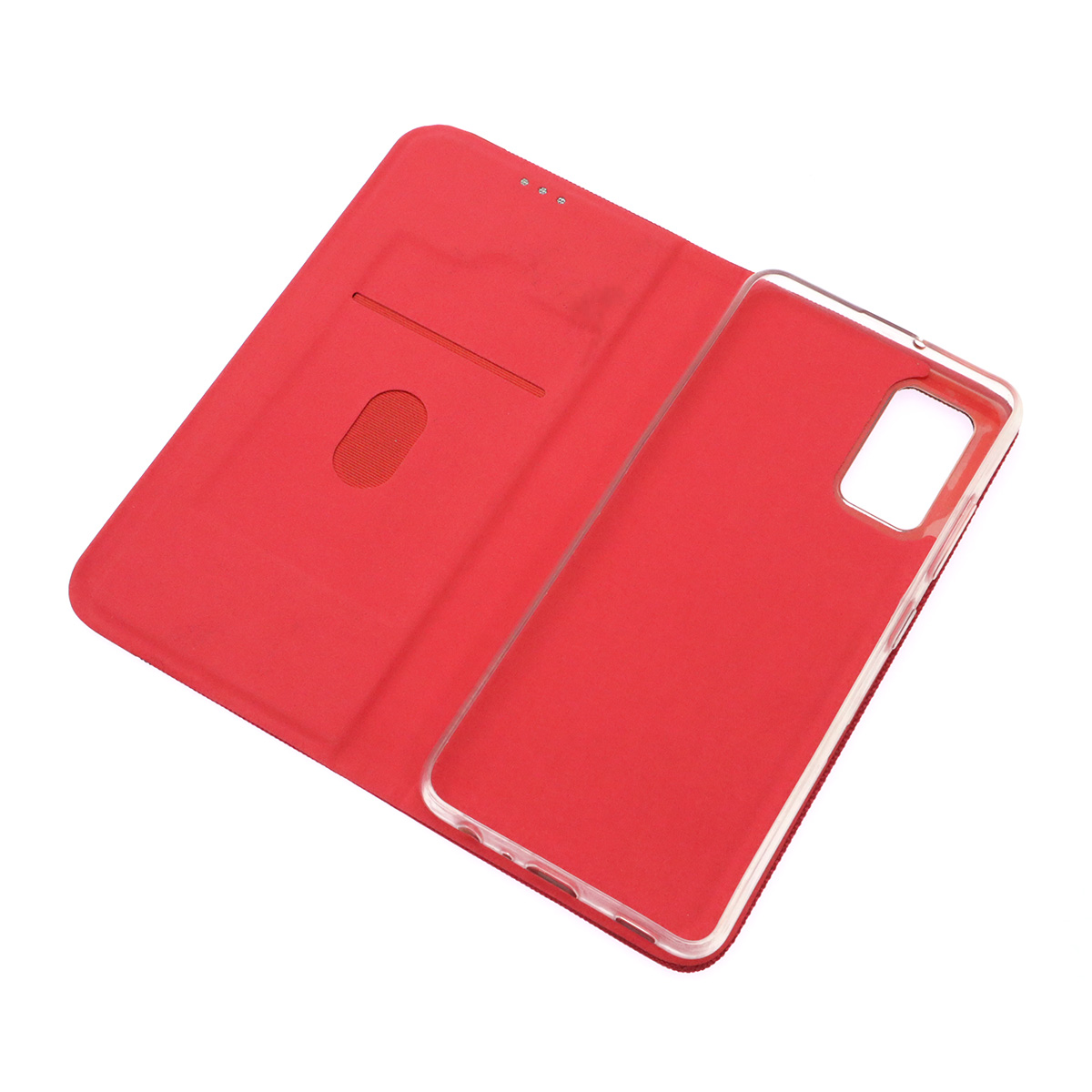 Чехол книжка MESH для SAMSUNG Galaxy A32 4G (SM-A325F), текстиль, силикон, бархат, визитница, цвет красный