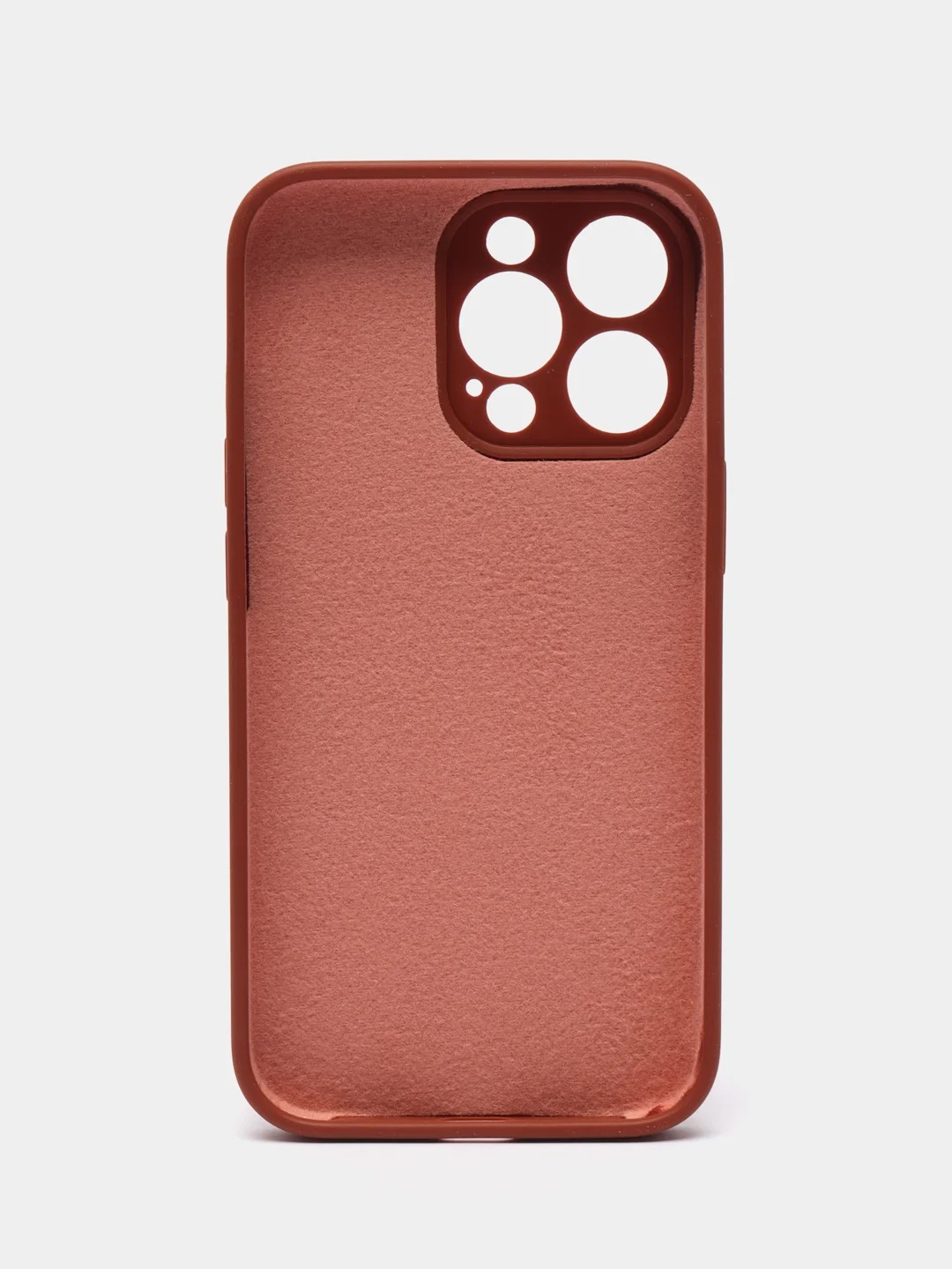 Чехол накладка Silicone Case для APPLE iPhone 13 Pro Max, с поддержкой MagSafe, защита камеры, силикон, бархат, цвет коричневый