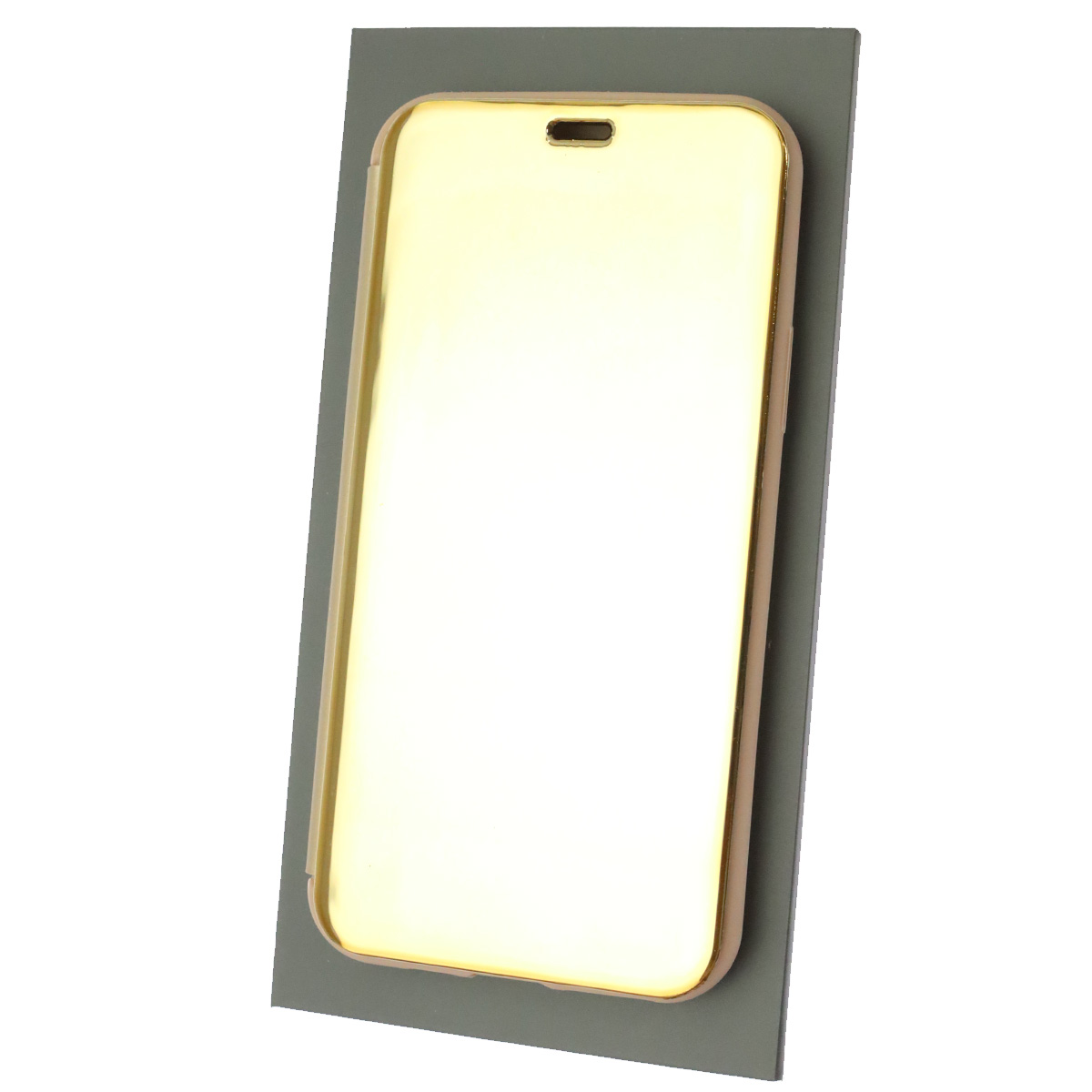 Чехол книжка для APPLE iPhone 11 Pro, крышка зеркало, цвет золотистый