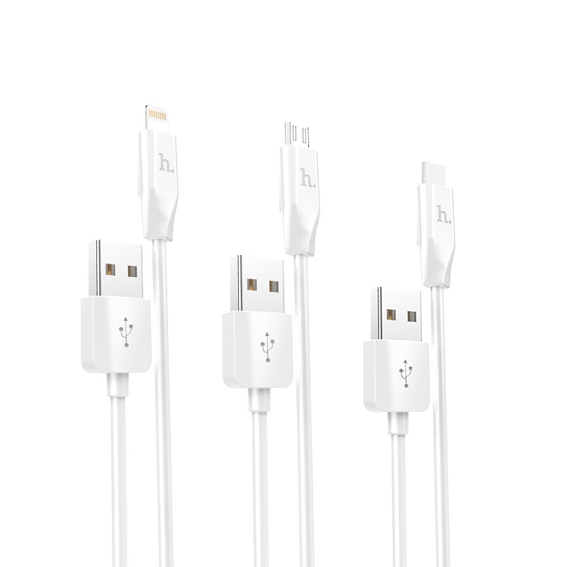 HOCO X1 Rapid Charging кабель-USB Micro USB / Apple lightning 8 pin / Type-C, длина 1 метр, цвет белый.