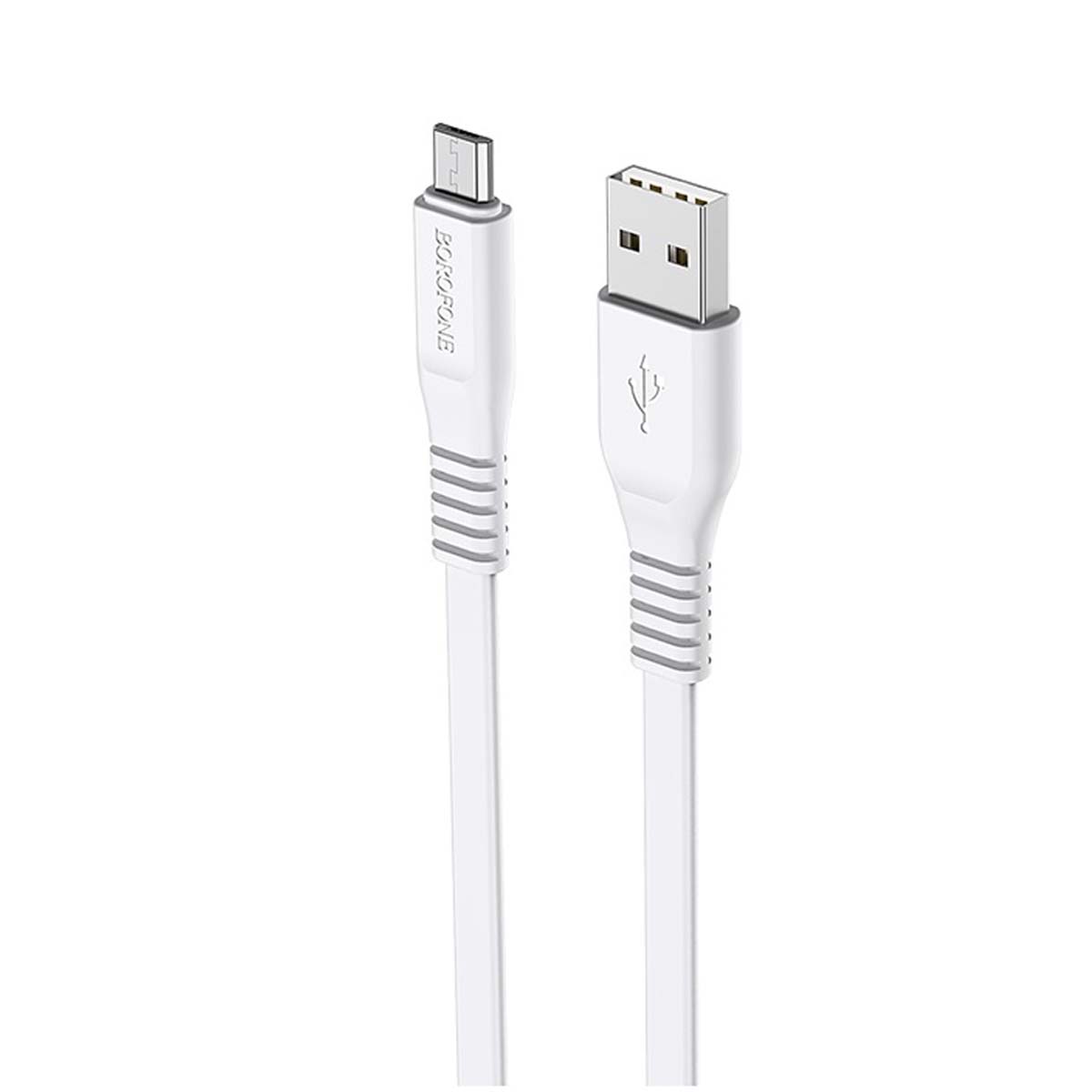 Кабель BOROFONE BX23 Wide power Micro USB, 2.4A, длина 1 метр, силикон, цвет белый
