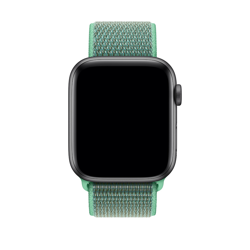 Ремешок для часов Apple Watch (38-40 мм), нейлон, цвет зеленый.