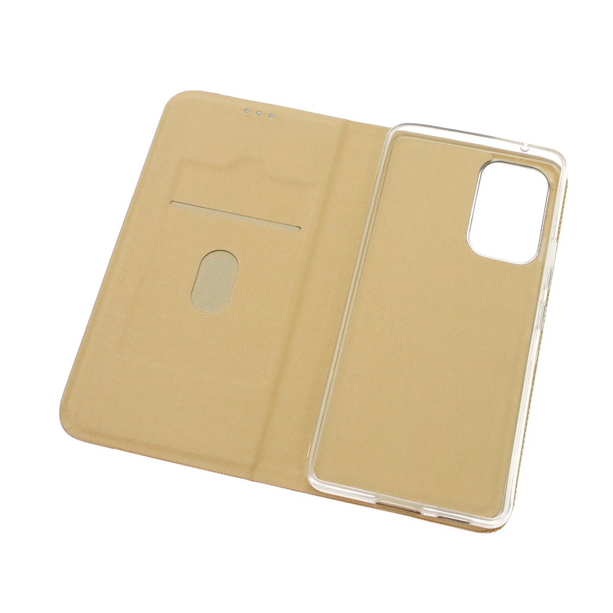 Чехол книжка MESH для SAMSUNG Galaxy A53 5G (SM-A536E), текстиль, силикон, бархат, визитница, цвет золотистый