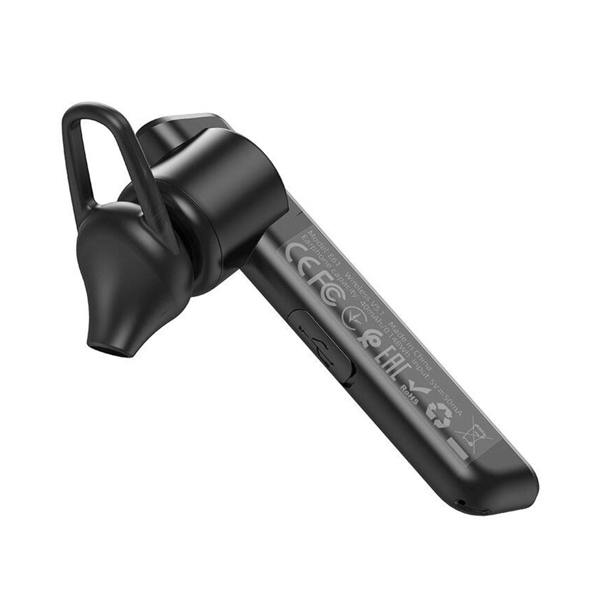 Гарнитура (наушник с микрофоном) беспроводная, HOCO E61, Bluetooth 5.1, цвет черный