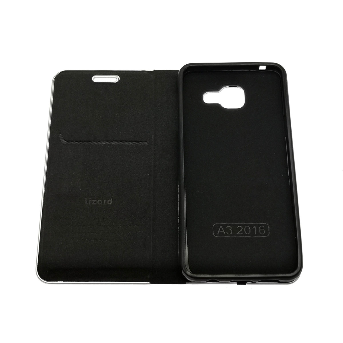 Чехол книжка NEW CASE для SAMSUNG Galaxy A3 2016 (SM-A310), экокожа, визитница, цвет черный.