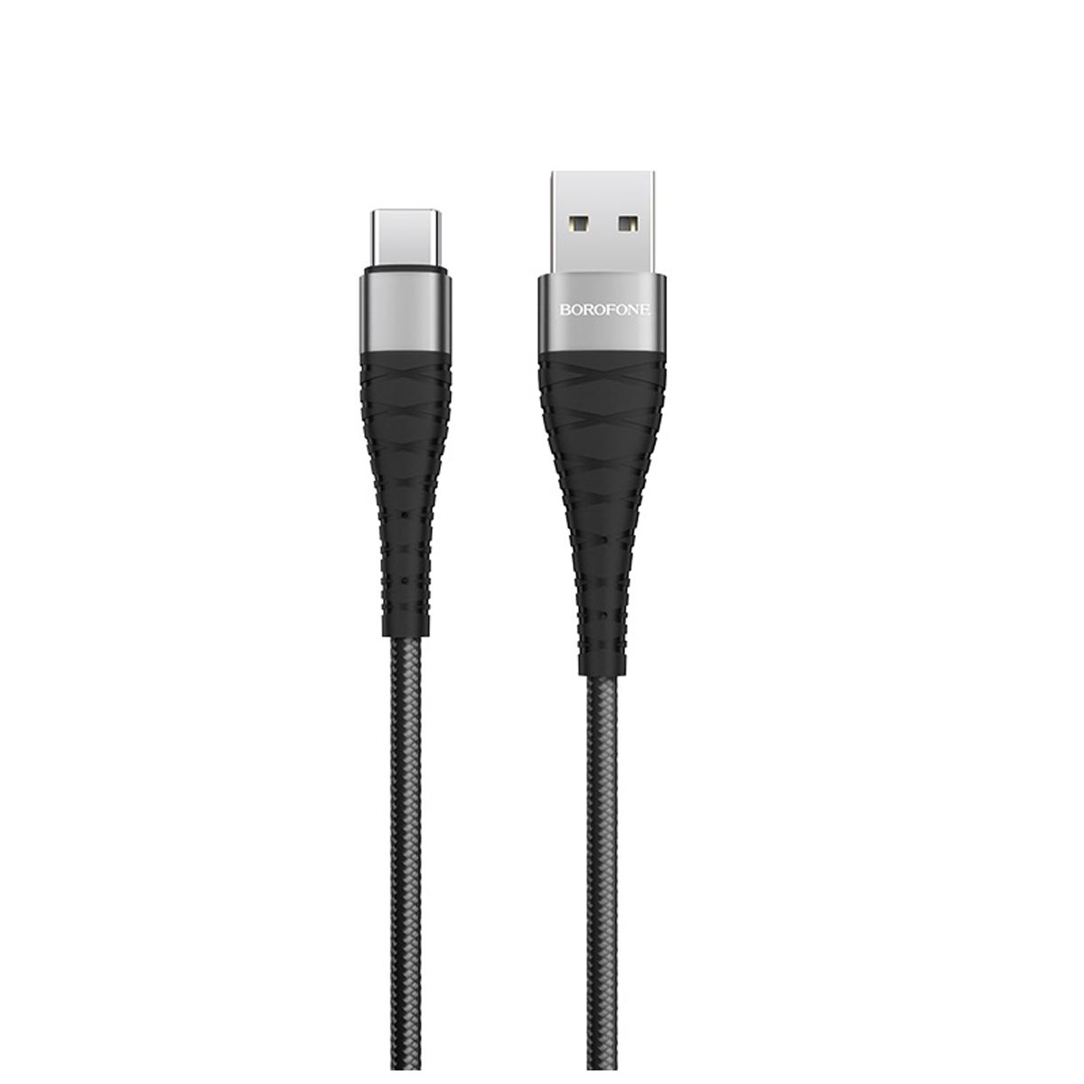 Кабель BOROFONE BX32 Munificent USB Type-C aka USB-C, 5A, длина 1 метр, силикон, нейлоновая оплетка, цвет черный