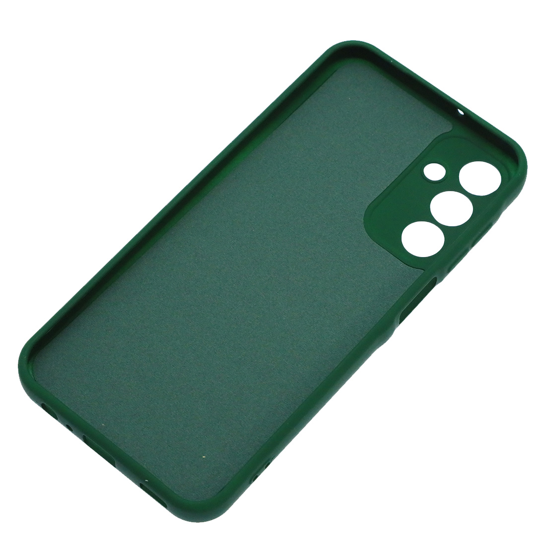 Чехол накладка Silicon Cover для SAMSUNG Galaxy A15, защита камеры, силикон, бархат, цвет темно зеленый