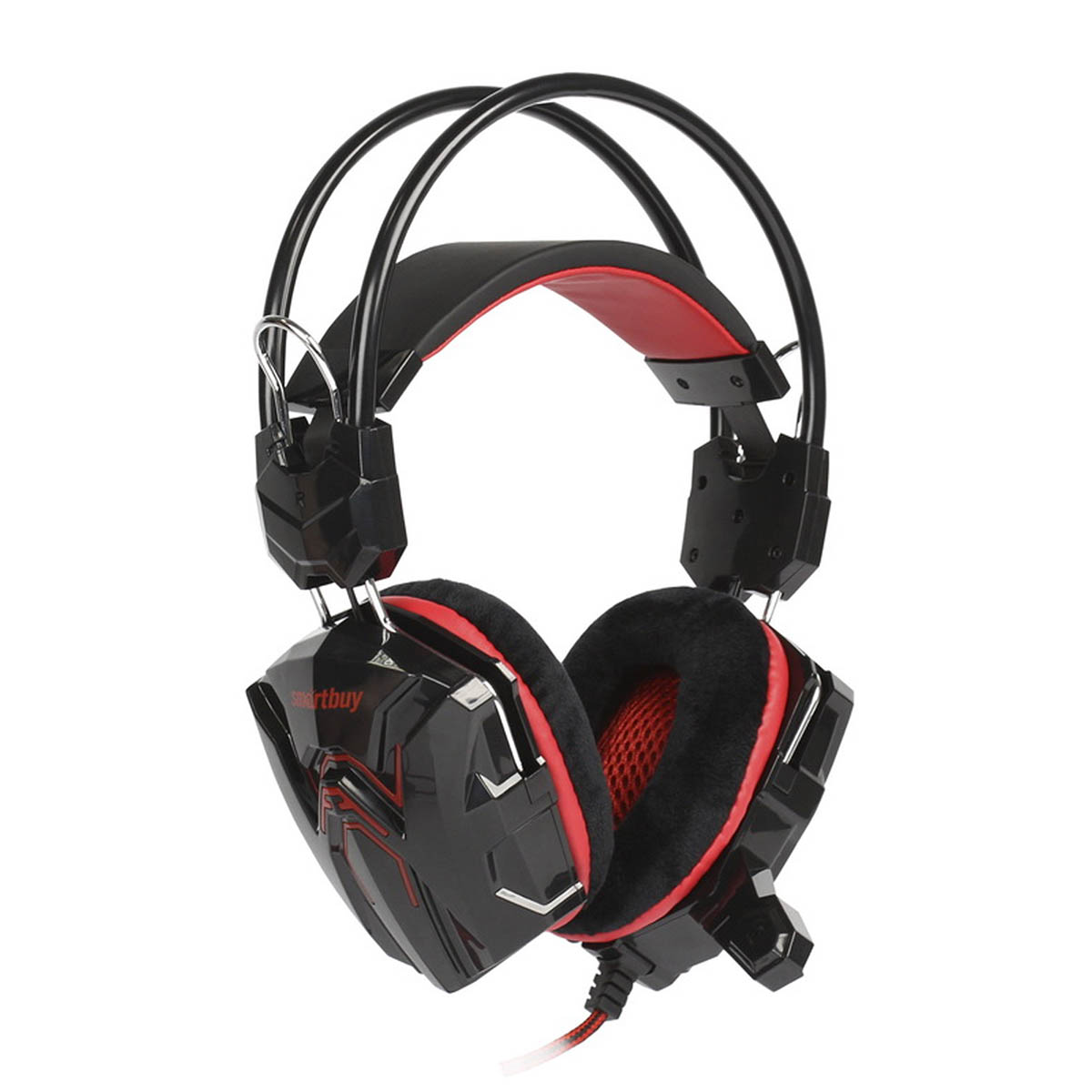 Игровая гарнитура (наушники с микрофоном) проводная полноразмерная Smartbuy SBHG-1300 COBRA, цвет черно красный