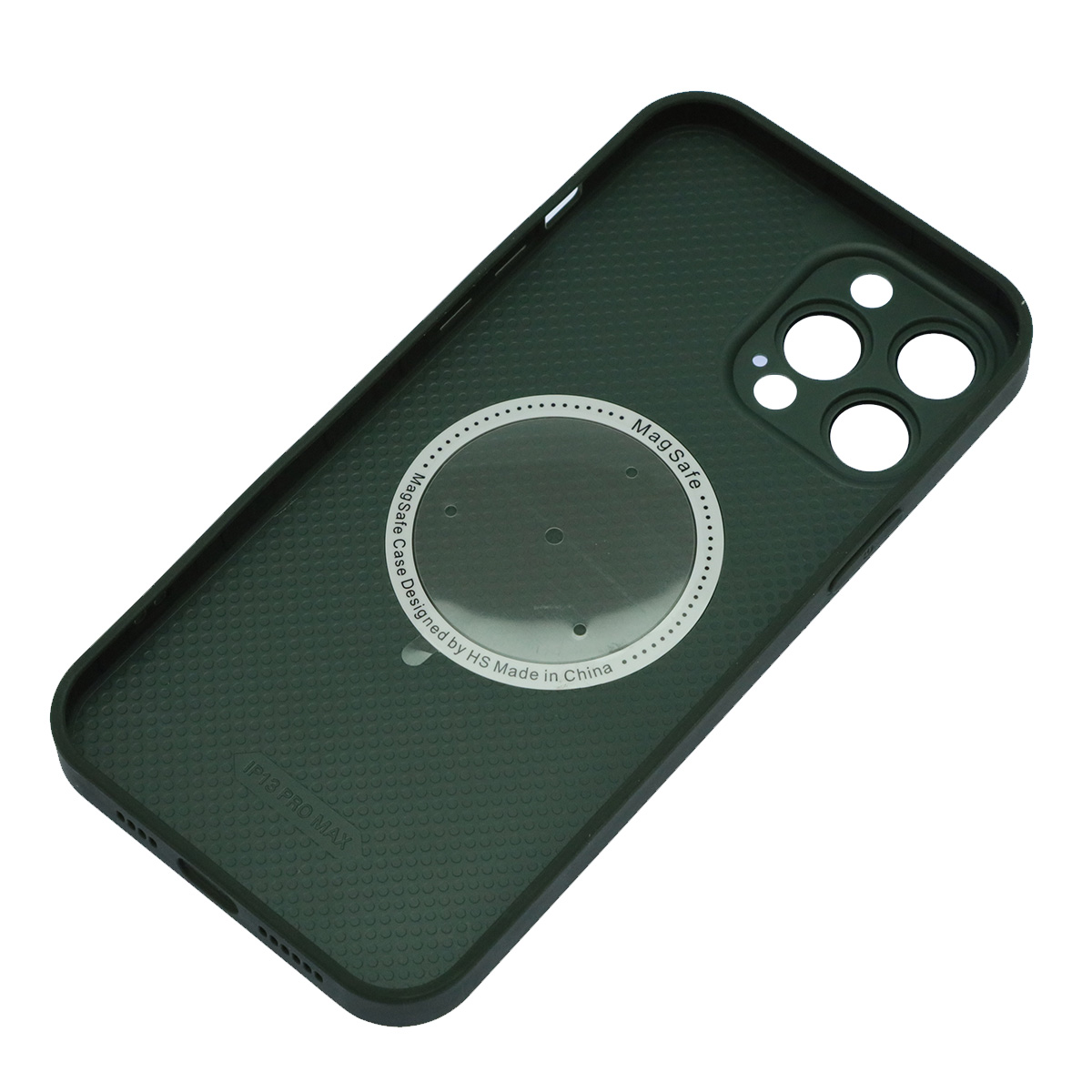 Чехол накладка AG Glass case с поддержкой MagSafe для APPLE iPhone 13 Pro Max, силикон, защита камеры, цвет хвойный