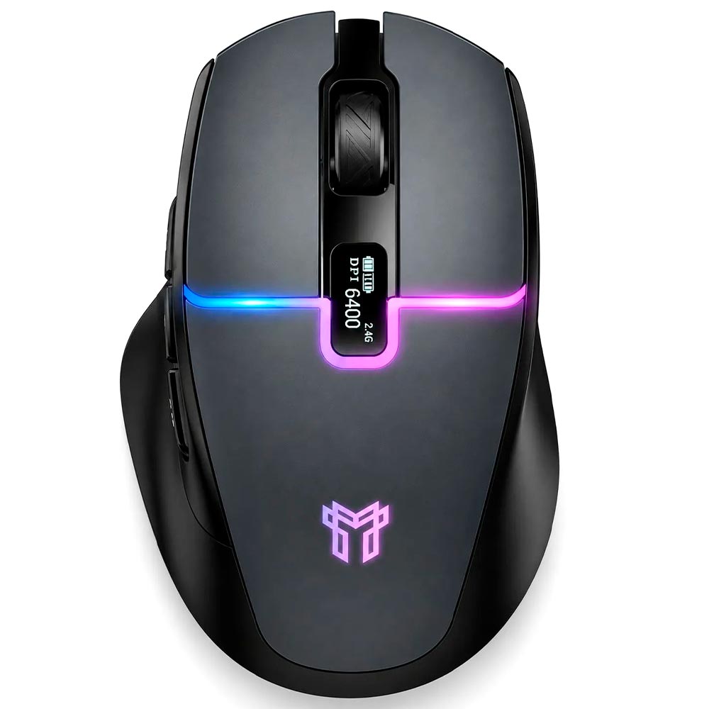 Мышь игровая HOCO GM651 Florecer беспроводная, оптическая, 12000 DPI, RGB подсветка, Led дисплей, цвет черный