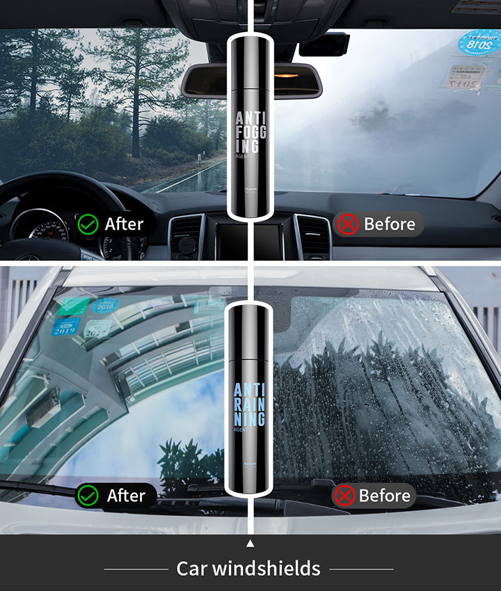 BASEUS ACFYJ-01 спрей антидождь для защиты автомобильного стекла от дождя, предотвращает конденсацию воды на стекле RAINPROOF AGENT, цвет упаковки черный.