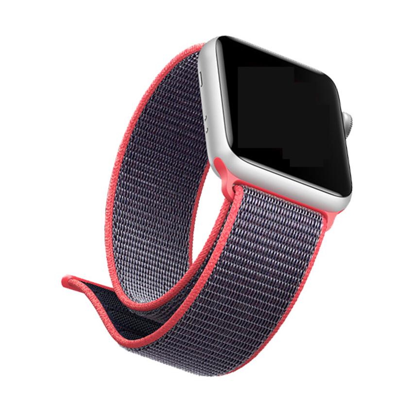 Ремешок для часов Apple Watch (38-40 мм), нейлон, цвет Red Black (10).