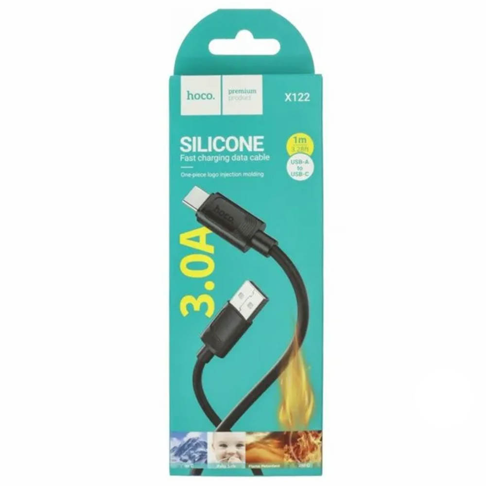 Кабель HOCO X122 USB Type C, 3A, длина 1 метр, цвет черный
