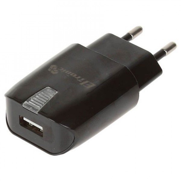 СЗУ (сетевое зарядное устройство) ELTronic 5V-2.1A - 1 USB выход цвет чёрный.