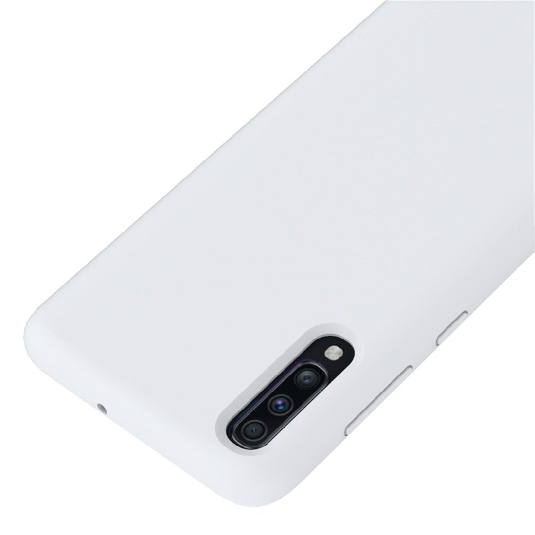 Чехол накладка Silicon Cover для SAMSUNG Galaxy A50 (SM-A505), A30s (SM-A307), A50s (SM-A507), силикон, бархат, цвет белый.