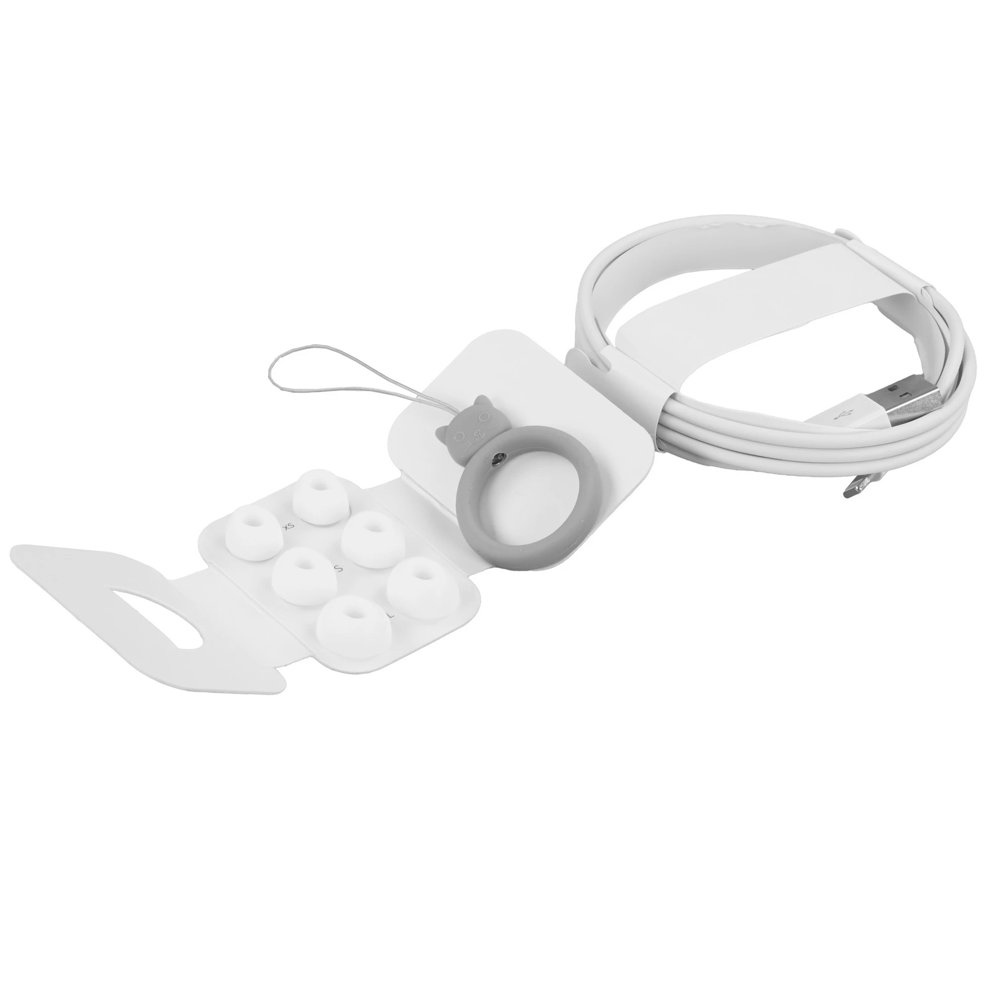 Гарнитура (наушники с микрофоном) беспроводная TWS HEADSET, HOCO EW48 Misty Cat, с силиконовым футляром серый кот