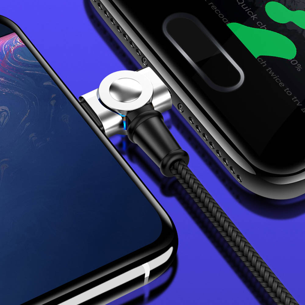 Кабель с магнитной насадкой 180° для устройств с разъемом Micro USB, 5V-2.1A, длина 1 метр, цвет черный | Последняя цена