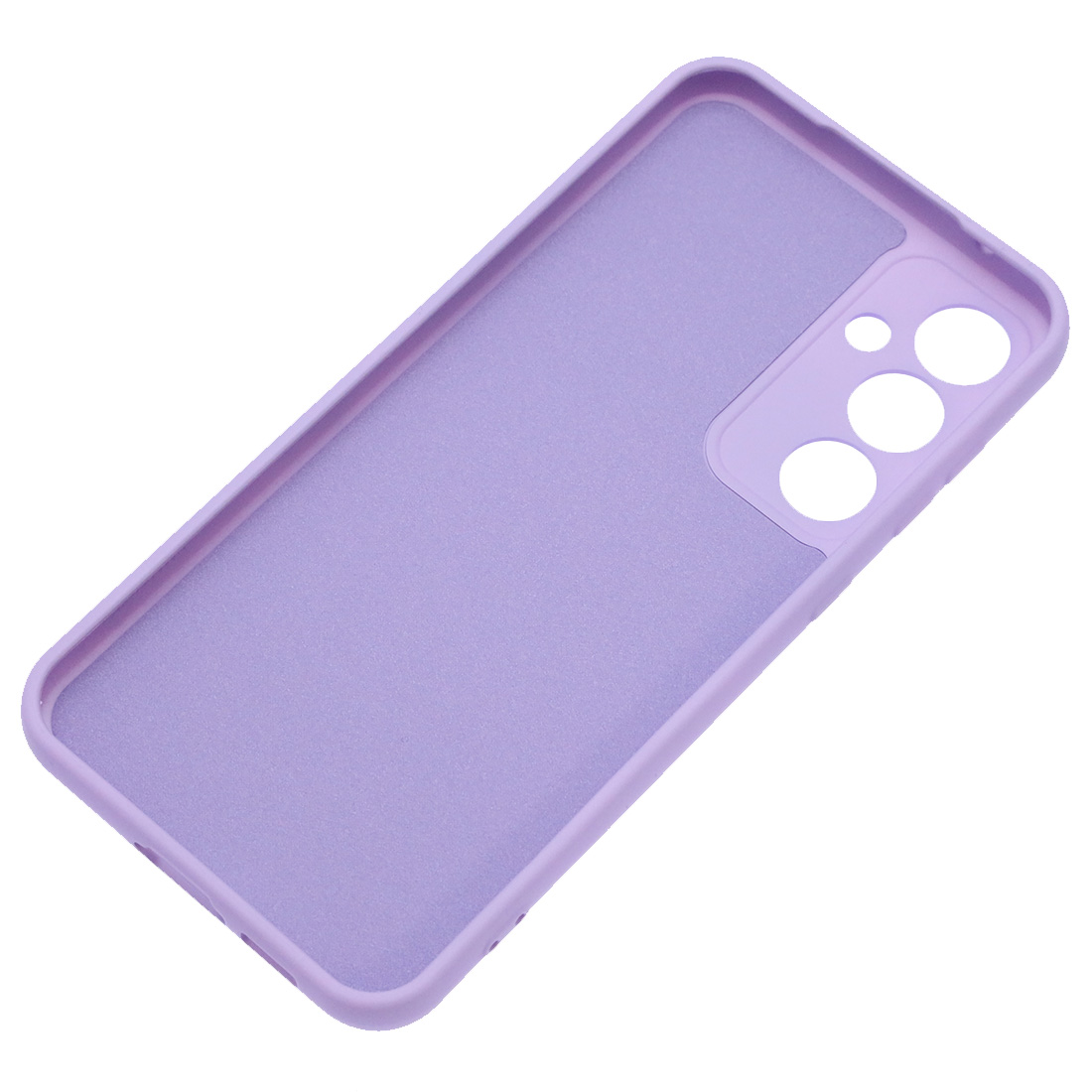 Чехол накладка Silicon Cover для SAMSUNG Galaxy S23 FE, защита камеры, силикон, бархат, цвет сиреневый