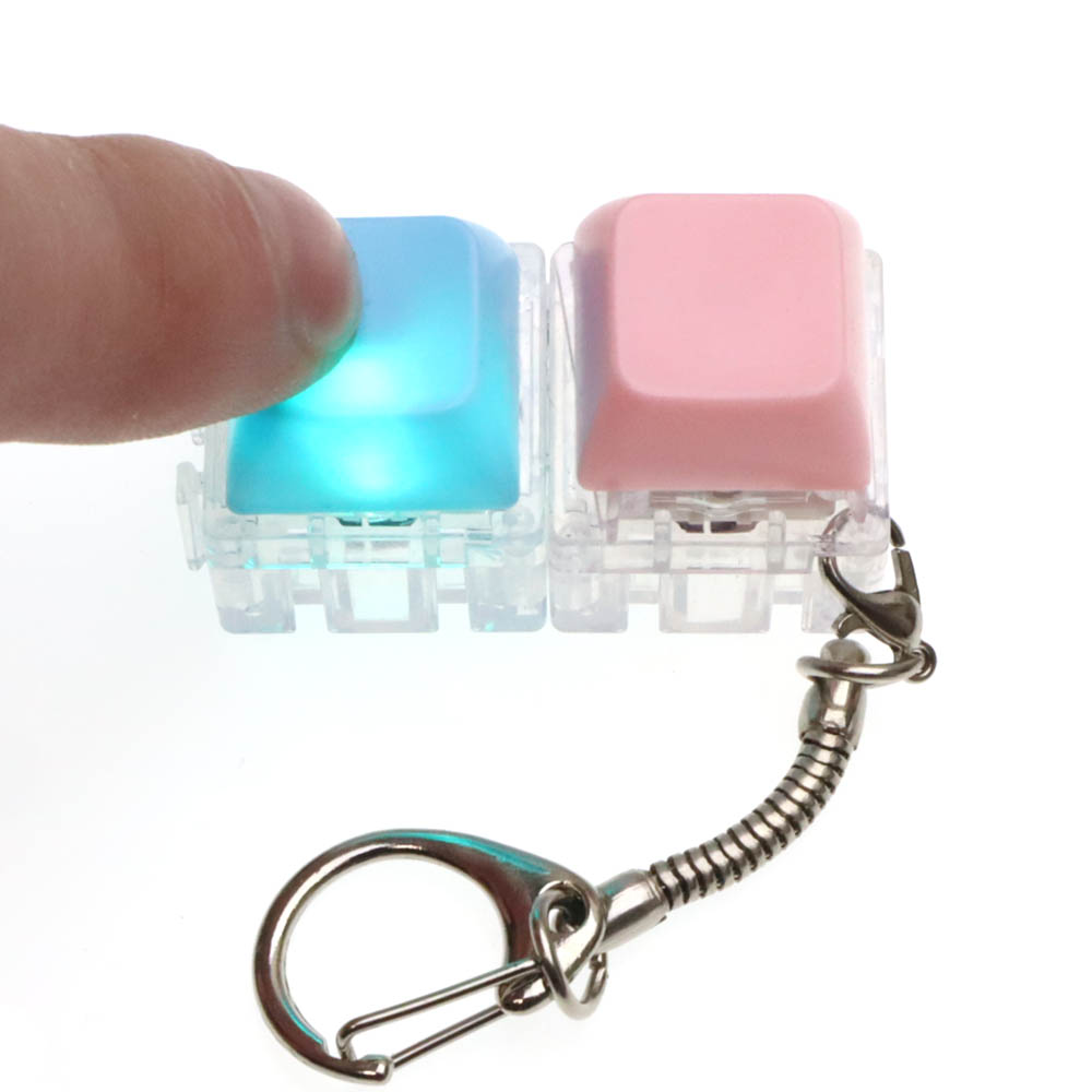 Брелок светящиеся клавиши антистресс, цвет розово голубой (комплект из 2 штук)