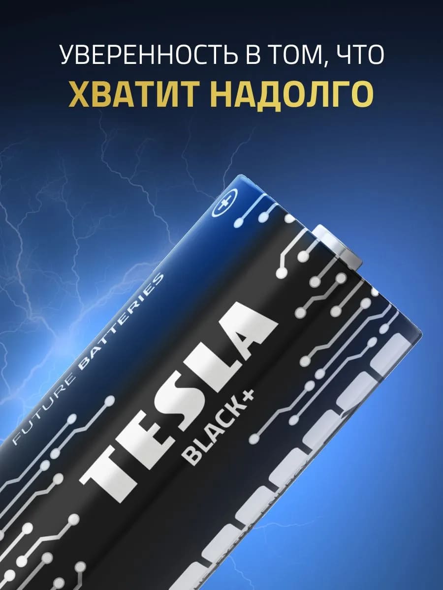 Батарейка TESLA BLACK+ D LR20 BL2 Alkaline 1.5V (КОМПЛЕКТ ИЗ ДВУХ ШТУК)