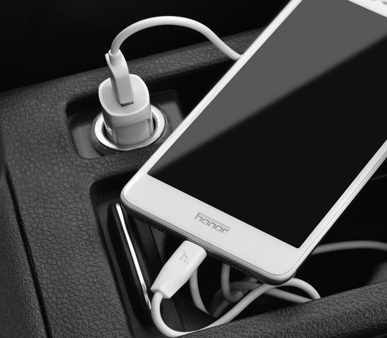 АЗУ (Автомобильное зарядное устройство) HOCO Z2 с кабель micro USB, 1.5A, 1 USB, цвет белый
