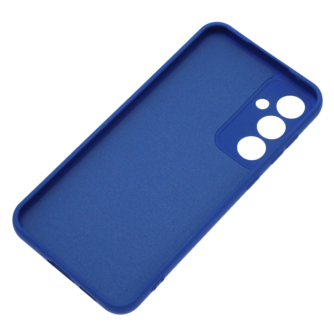 Чехол накладка Silicon Cover для SAMSUNG Galaxy S23 FE, защита камеры, силикон, бархат, цвет синий