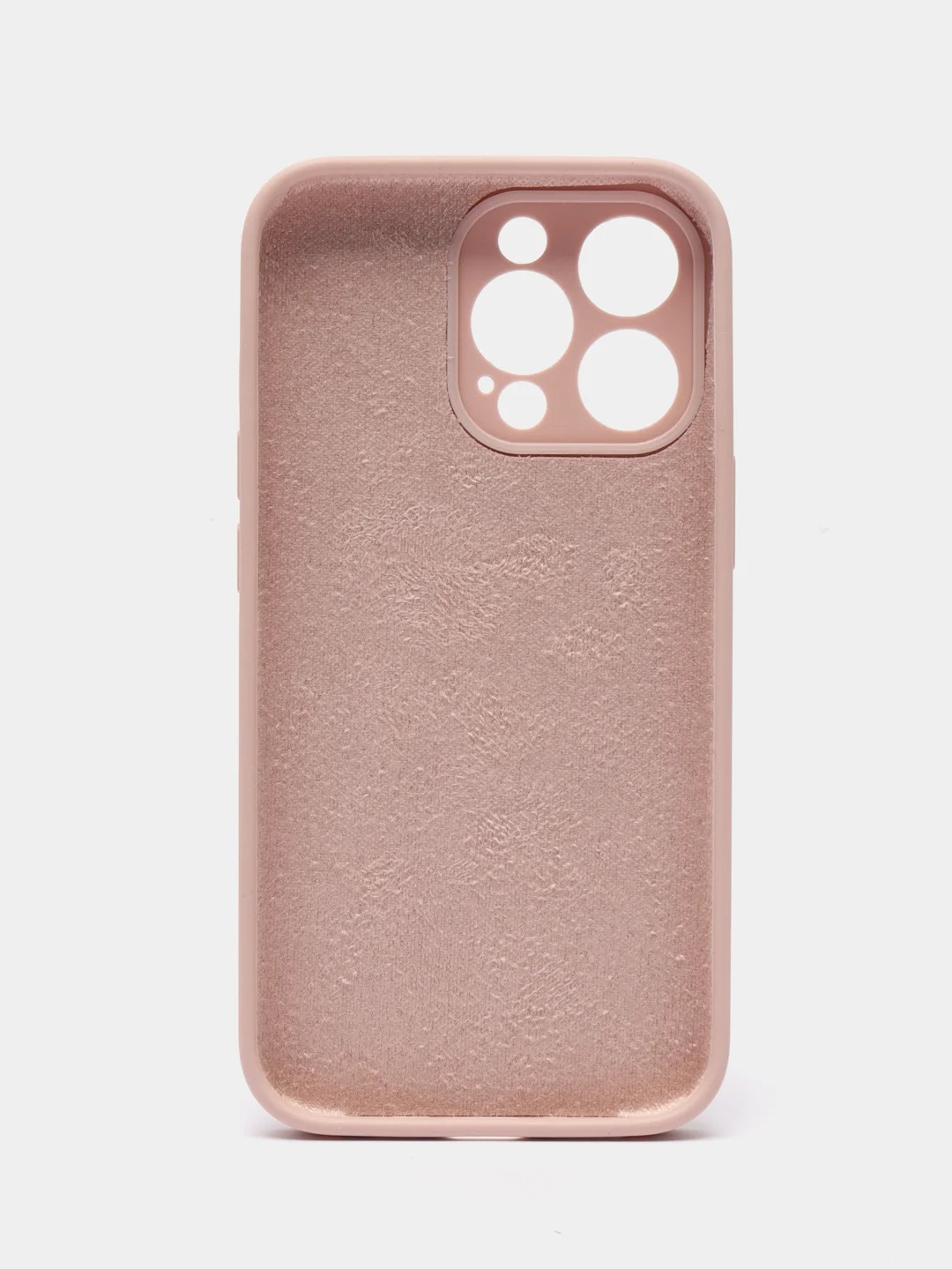 Чехол накладка Silicone Case для APPLE iPhone 13 Pro Max, с поддержкой MagSafe, защита камеры, силикон, бархат, цвет песочно-розовый
