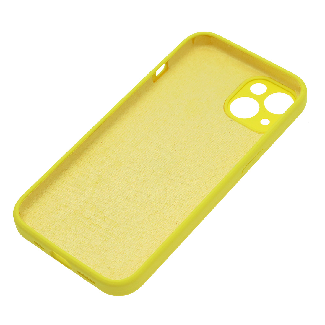 Чехол накладка Silicone Case для APPLE iPhone 13, L-ogo, защита камеры, силикон, бархат, цвет желтый