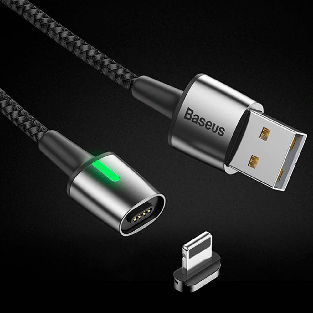 Кабель магнитный BASEUS CALXC-A01 Lightning 8-pin Baseus Zinc Magnetic Cable, цвет черный | Последняя цена