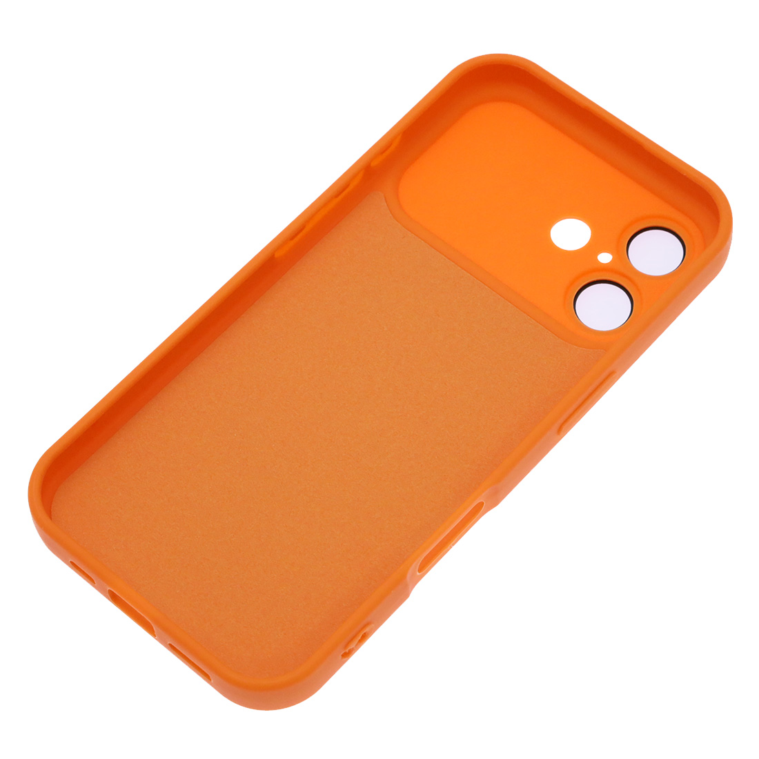 Чехол накладка для APPLE iPhone 16, Magsafe, защита камеры, пластик, силикон, бархат, цвет оранжевый