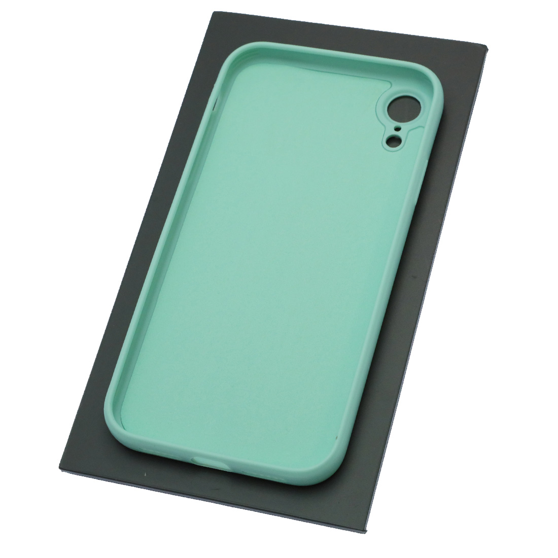 Чехол накладка для APPLE iPhone XR, силикон, бархат, цвет мятный